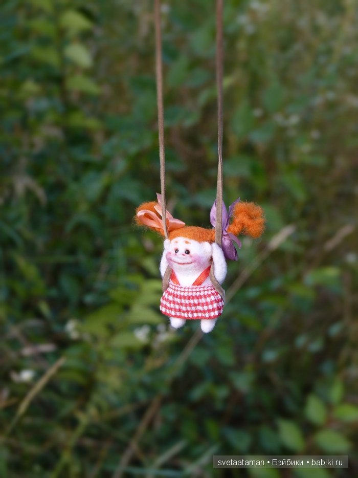 Кукла из шерсти для валяния - маленький рыжик (фото 5)