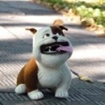 Бульдожка Луис. Игрушка валянием из шерсти ручной работы