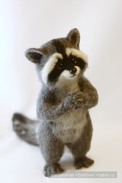 Енотик, ромашки и весна. Валяние из шерсти (фото 6)