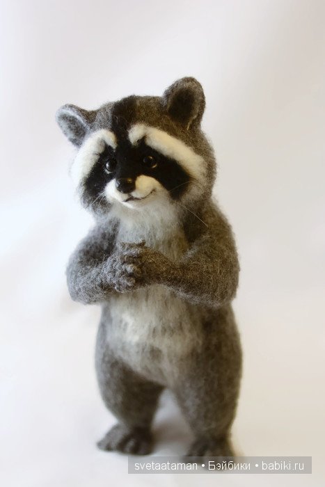 Енотик, ромашки и весна. Валяние из шерсти (фото 5)