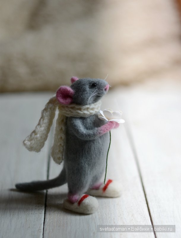 Мышонок, мартовский. Валяние из шерсти (фото 4)