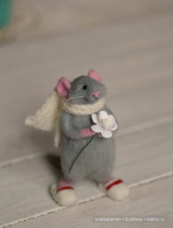 Мышонок, мартовский. Валяние из шерсти (фото 5)