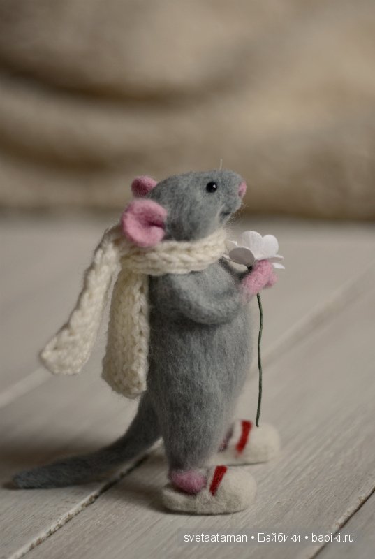 Мышонок, мартовский. Валяние из шерсти (фото 7)