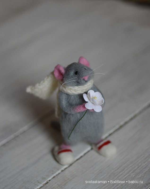 Мышонок, мартовский. Валяние из шерсти (фото 2)