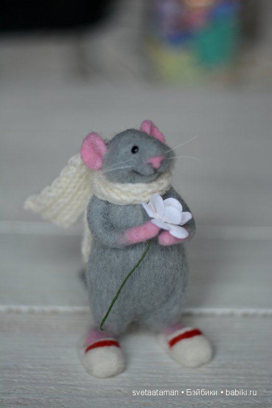 Мышонок, мартовский. Валяние из шерсти (фото 3)