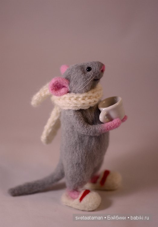 Мышонок, мартовский. Валяние из шерсти