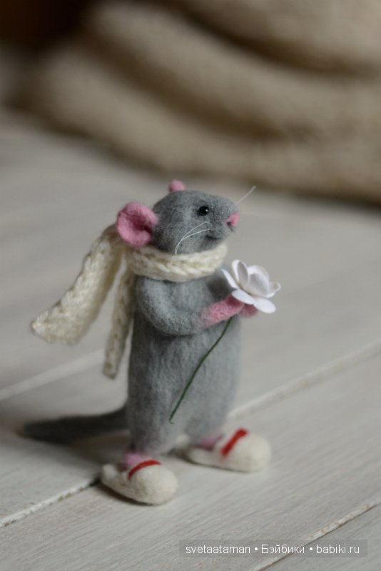 Мышонок, мартовский. Валяние из шерсти (фото 6)