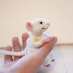 Мышка в переднике. Валянием из шерсти