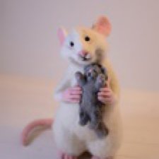 Мышонок с котенком. Валяние из шерсти