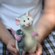 Мышонок и котёнок. Валяние из шерсти