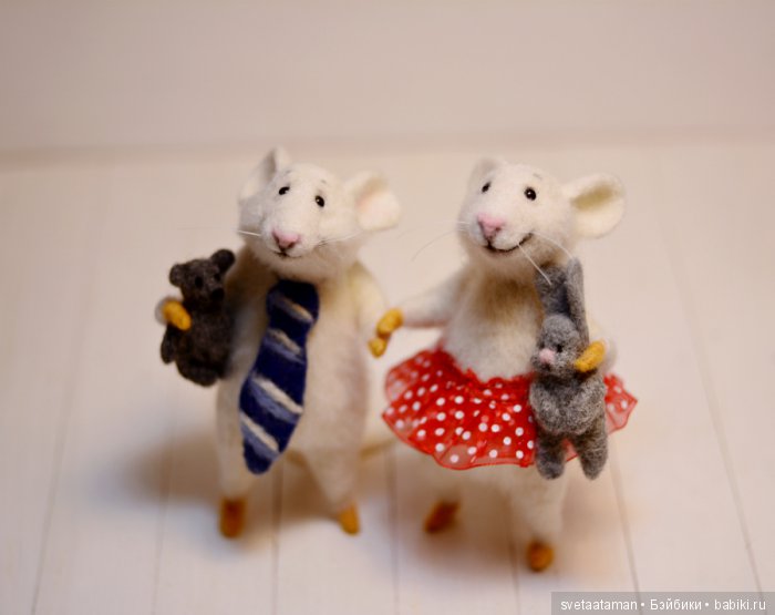 Парочка мышат валянием из шерсти (фото 3)