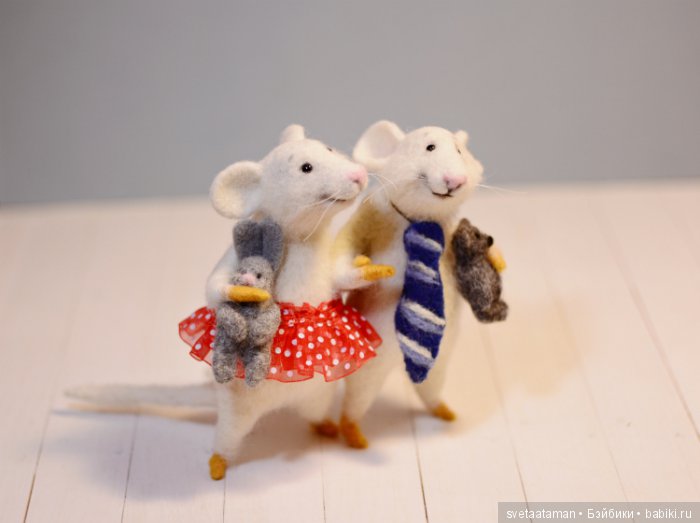 Парочка мышат валянием из шерсти (фото 9)