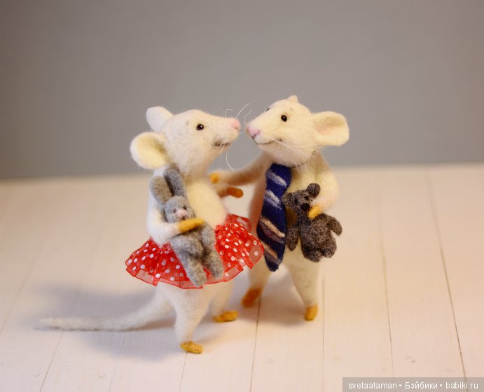 Парочка мышат валянием из шерсти (фото 2)