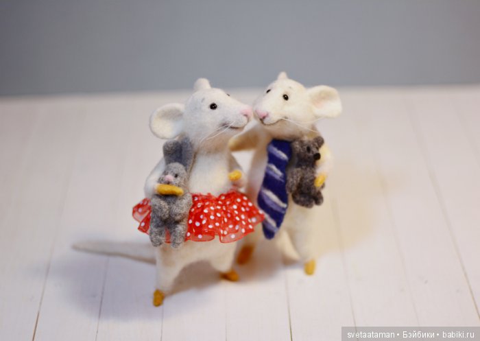 Парочка мышат валянием из шерсти (фото 7)