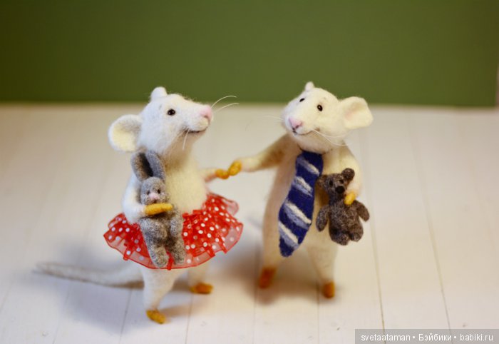 Парочка мышат валянием из шерсти (фото 5)