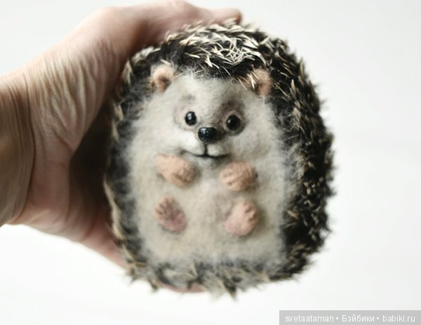 Ёжик. Валяние из шерсти — Валяные игрушки из шерсти: сухое валяние