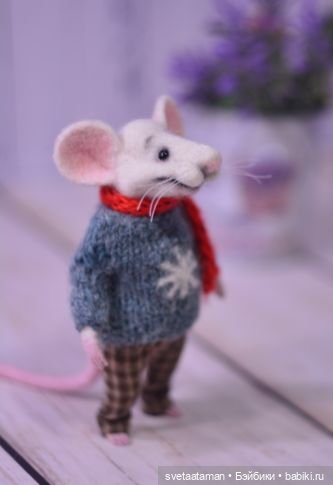 Семья мышек — Валяные игрушки из шерсти: сухое валяние (фото 9)