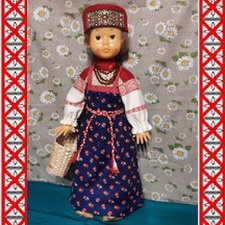 Северно-великорусский крестьянский наряд для куклы Нины (Кругозор)