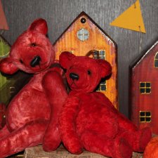 Цвет настроения красный. Мишки Анны Глазуновой