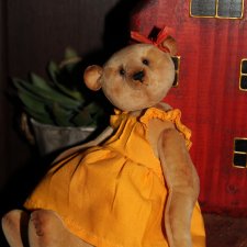 Мишка Глаша в деревенском стиле. Игрушки Глазуновой Анны