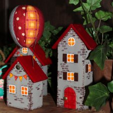 Домики и воздушный шар Глазуновой Анны