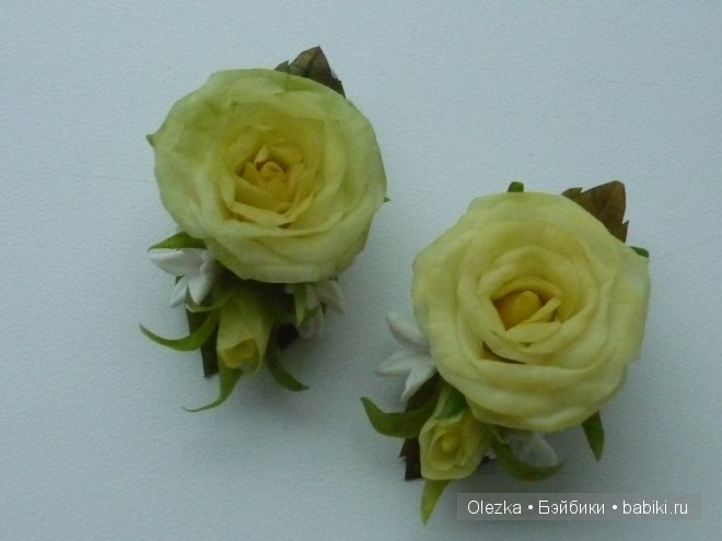 Цветочки, реалистичная флористика. Заколочки (фото 4)