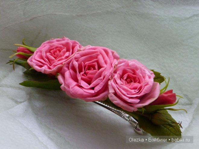 Цветочки, реалистичная флористика. Заколочки (фото 5)