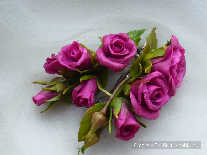 Цветочки, реалистичная флористика. Заколочки