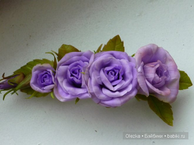 Цветочки, реалистичная флористика. Заколочки (фото 7)