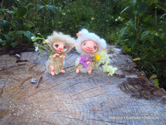 Прогулка по лесу — Игрушки в смешанной технике (мех и глина): Арт