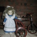 Винтажная голубоглазая фарфоровая кукла Германия