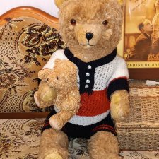 Антикварный мишка опилки 70 см Германия