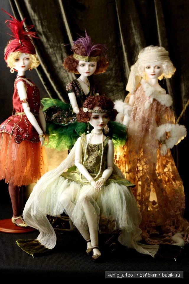 шарнирные куклы из фарфора, серия Девушки Зигфилда