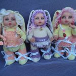Три весенних тедди долл. Куклы ООАК Егоровой Елены