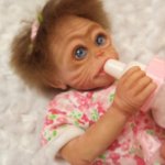 Авторская кукла Нюсечка родилась. Обезьянки ООАК Егоровой Елены