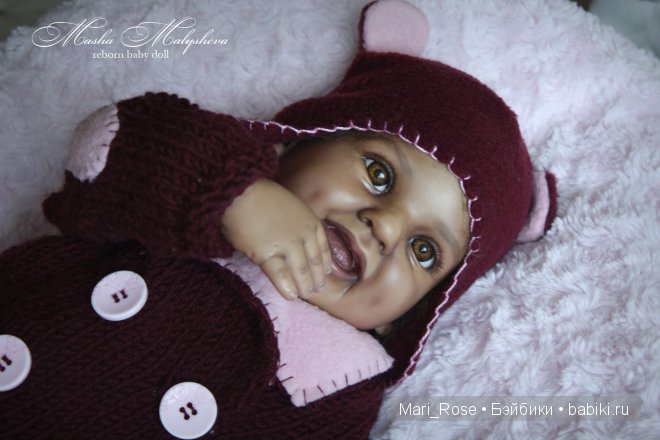 Темнокожая малышка Нэна. Кукла реборн Маши Малышевой (фото 9)