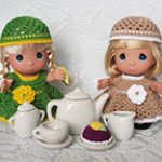 «Вязаное чаепитие» с куколками Драгоценные моменты. Precious Moments, 14 cm, The Doll Maker