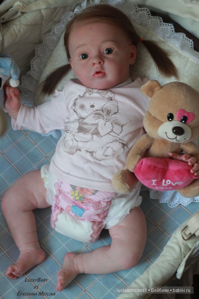 Кукла реборн Танечка, мы до прошили волосики (фото 9)