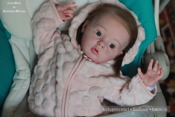 Кукла реборн Танечка, мы до прошили волосики (фото 4)
