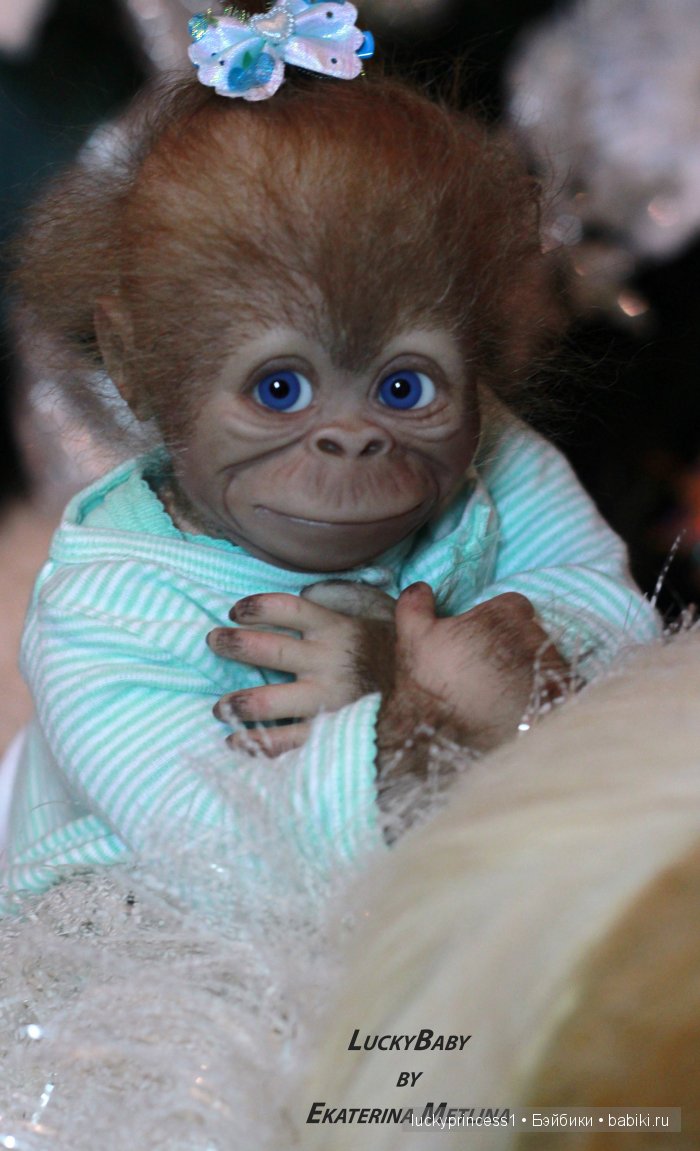 Monkey Monita with blue sky eyes... Кукла реборн Екатерины Метлиной