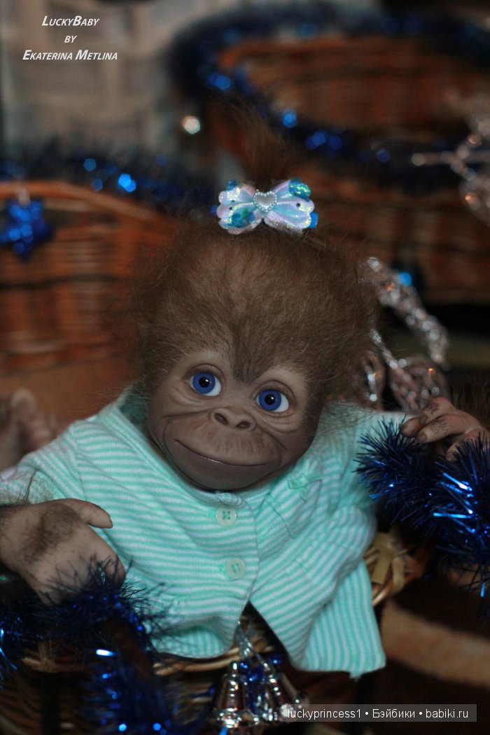 Monkey Monita with blue sky eyes... Кукла реборн Екатерины Метлиной