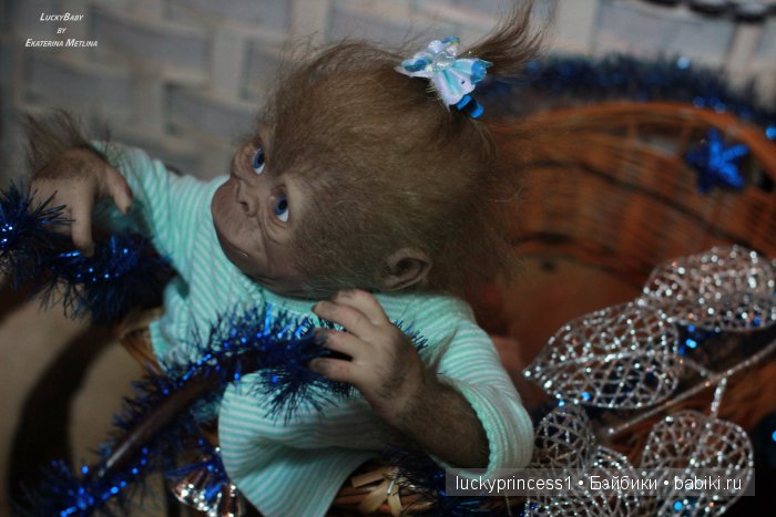 Monkey Monita with blue sky eyes... Кукла реборн Екатерины Метлиной