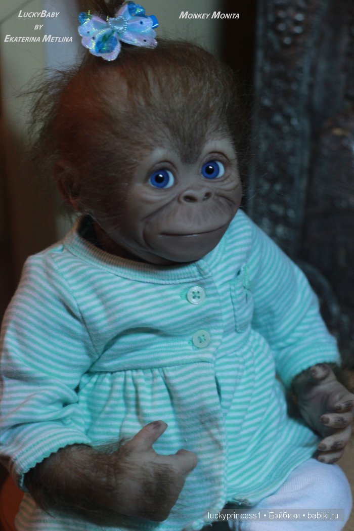 Monkey Monita with blue sky eyes... Кукла реборн Екатерины Метлиной