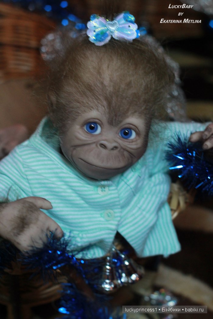 Monkey Monita with blue sky eyes... Кукла реборн Екатерины Метлиной