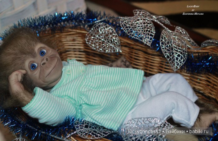 Monkey Monita with blue sky eyes... Кукла реборн Екатерины Метлиной
