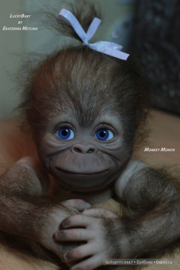 Monkey Monita with blue sky eyes... Кукла реборн Екатерины Метлиной