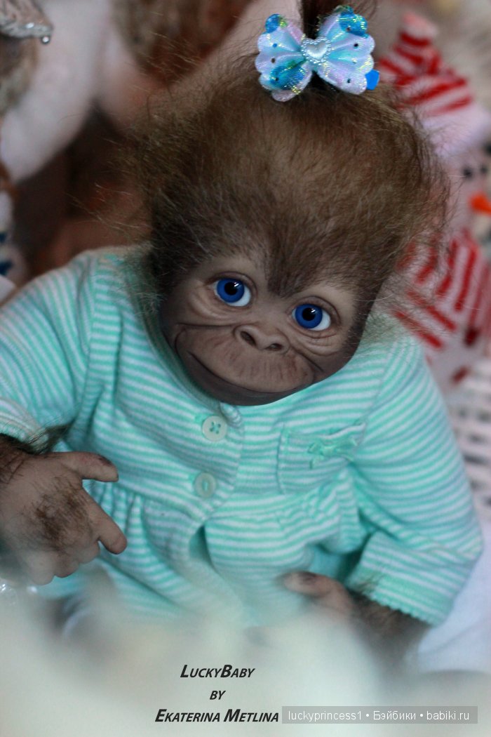 Monkey Monita with blue sky eyes... Кукла реборн Екатерины Метлиной