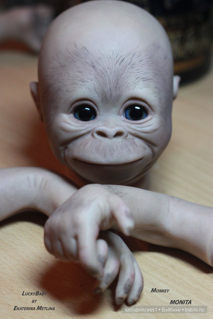 Monkey Monita with blue sky eyes... Кукла реборн Екатерины Метлиной