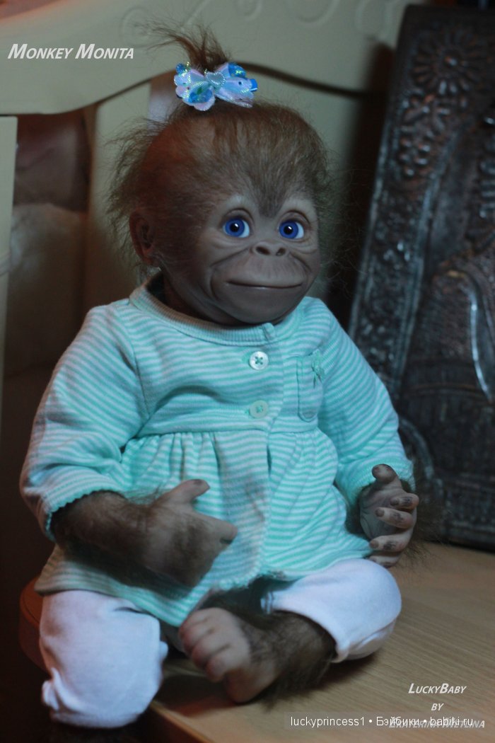 Monkey Monita with blue sky eyes... Кукла реборн Екатерины Метлиной