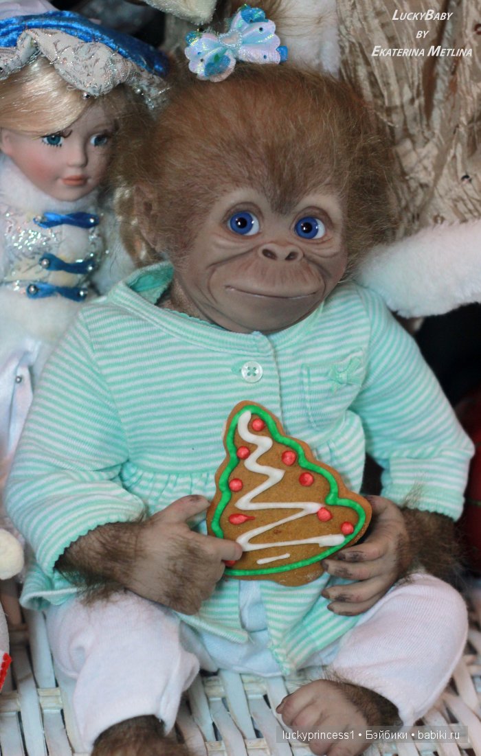 Monkey Monita with blue sky eyes... Кукла реборн Екатерины Метлиной